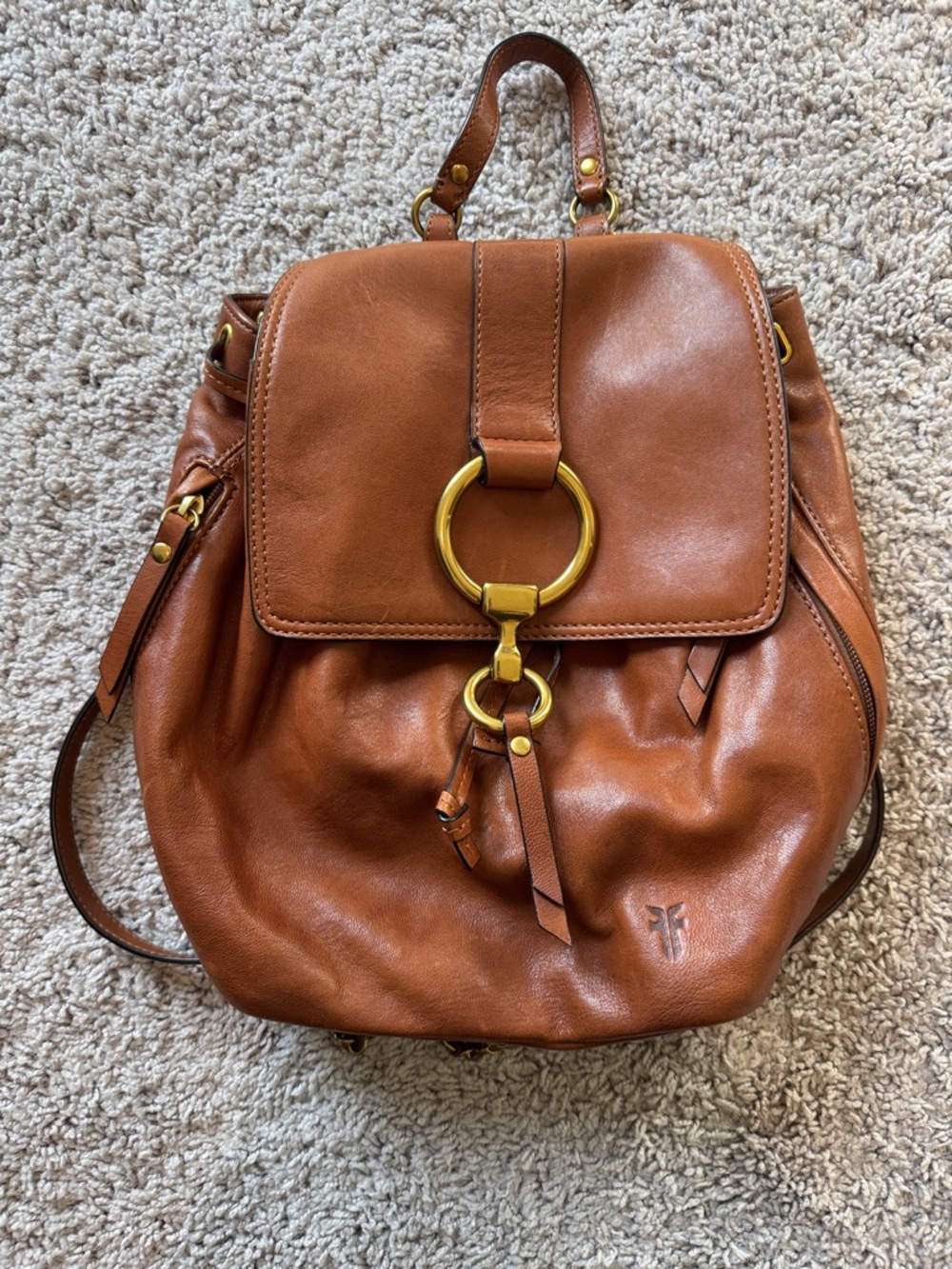 Frye Ilana Harness Cognac Leather Backpack